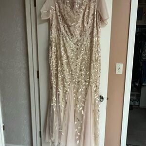 Ever Pretty Cream Maxi Dress with Gold Accents